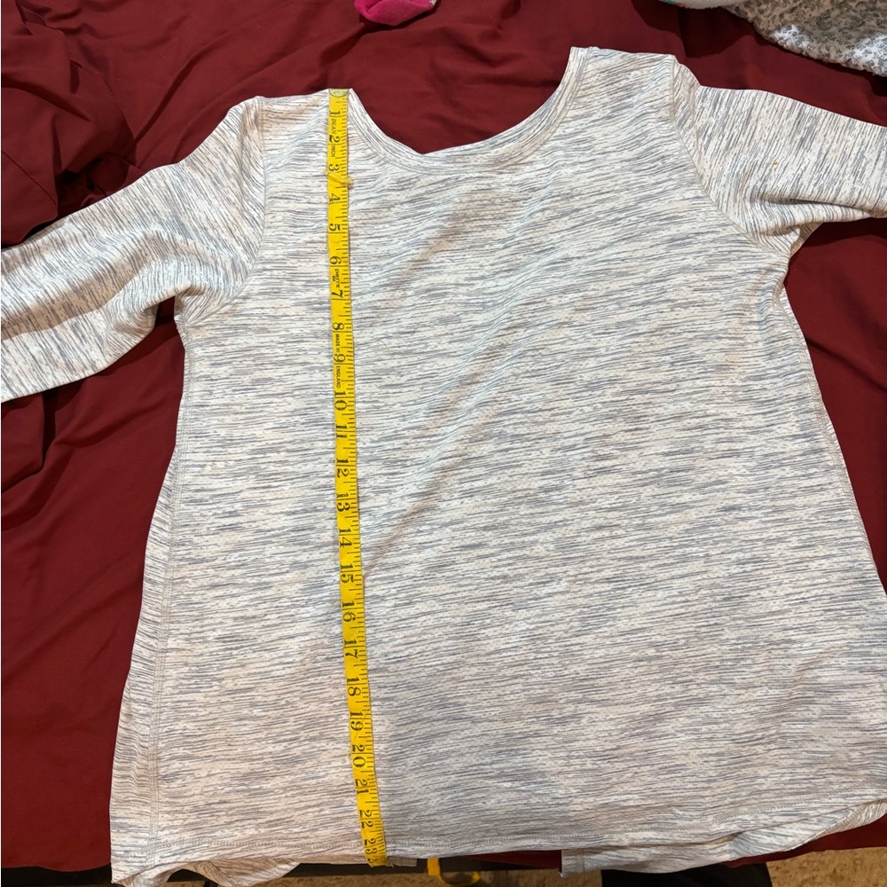 ZYIA Active Heathered Gray Long Sleeve Open Back